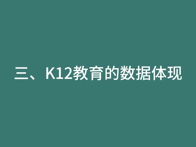三、K12教育的数据体现