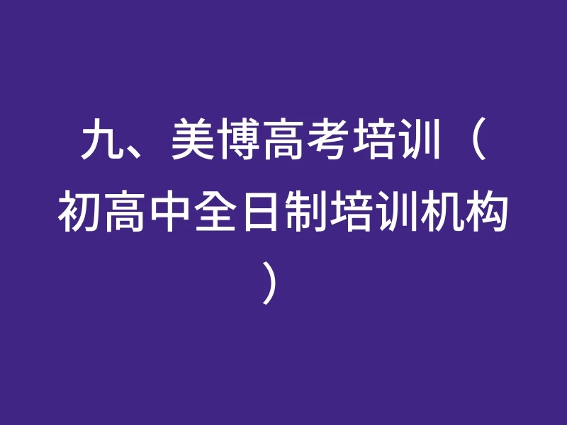 九、美博高考培训（初高中全日制培训机构）