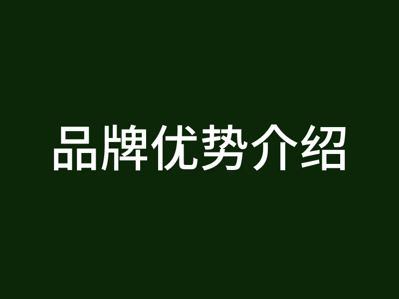 品牌优势介绍