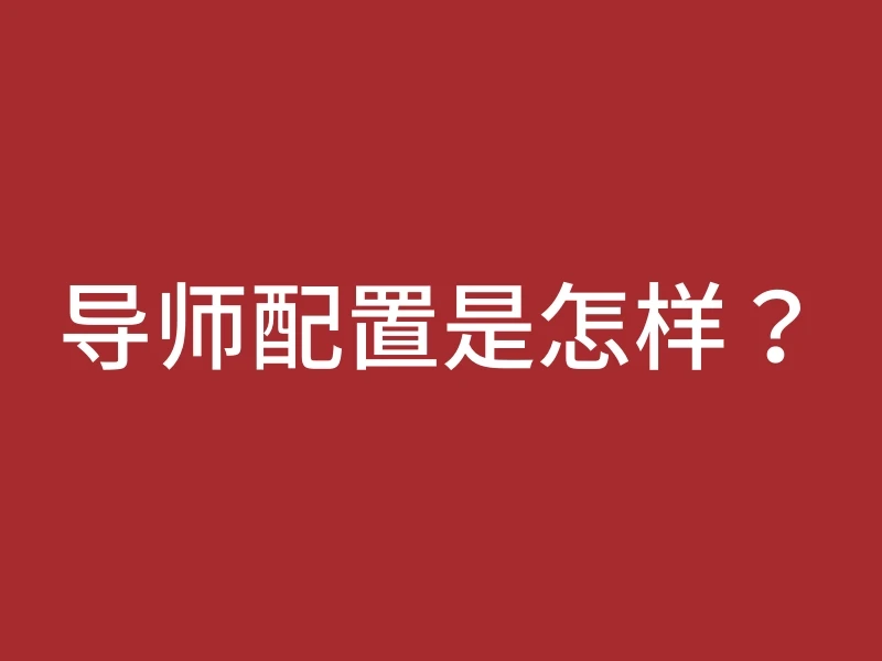 导师配置是怎样？