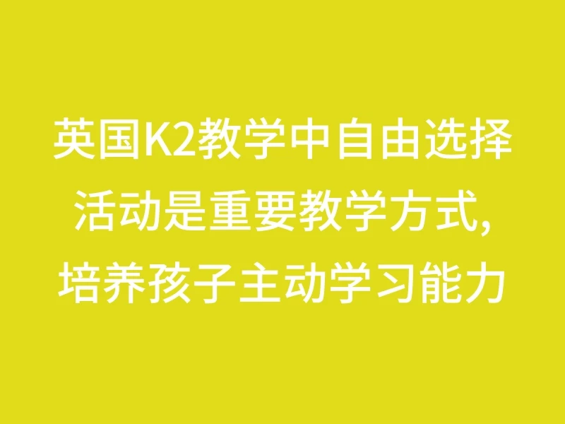 英国K2教学中自由选择活动是重要教学方式,培养孩子主动学习能力