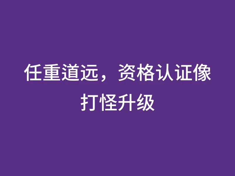 任重道远，资格认证像打怪升级