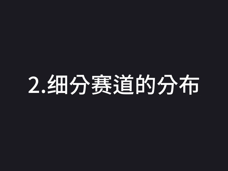 2.细分赛道的分布