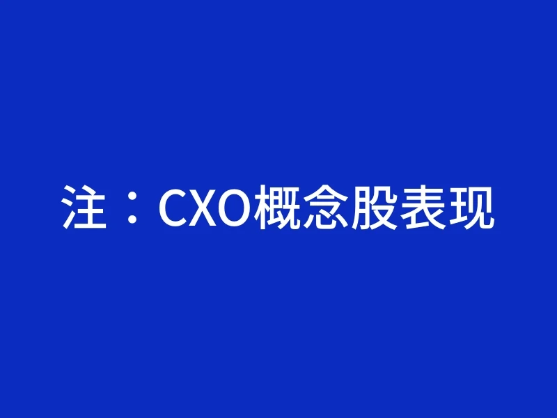 注：CXO概念股表现