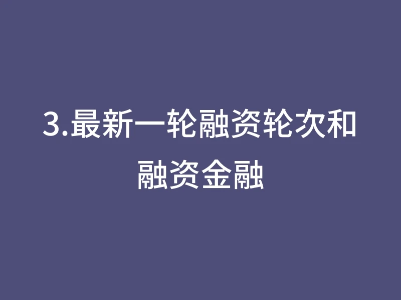 3.最新一轮融资轮次和融资金融
