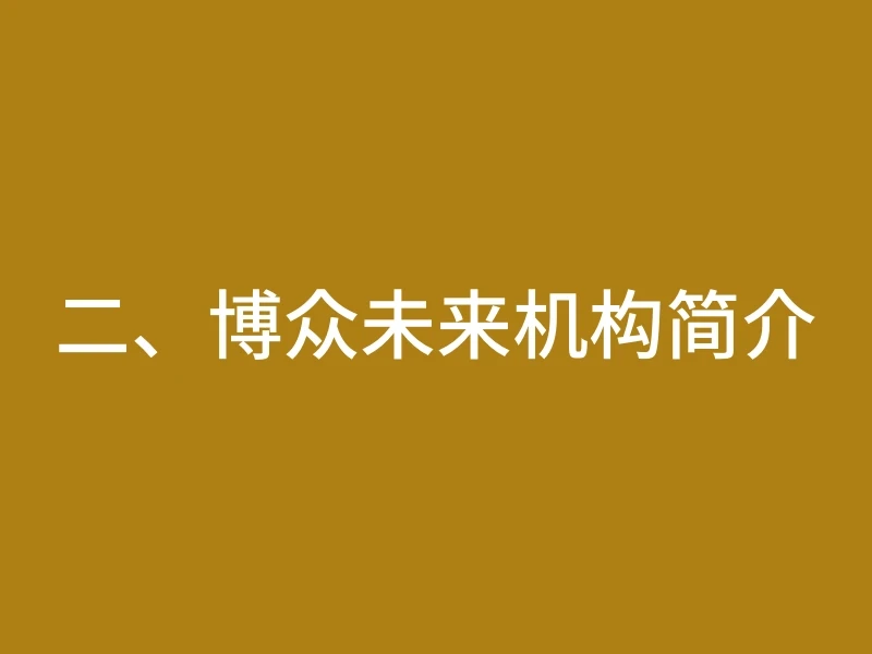 二、博众未来机构简介