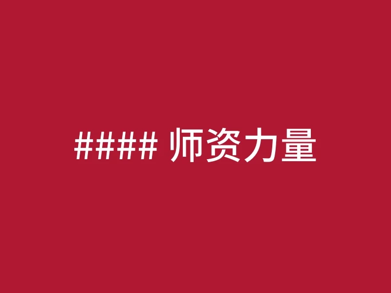 #### 师资力量
