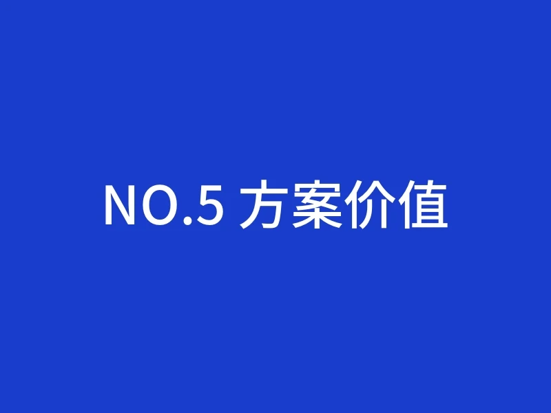 NO.5 方案价值