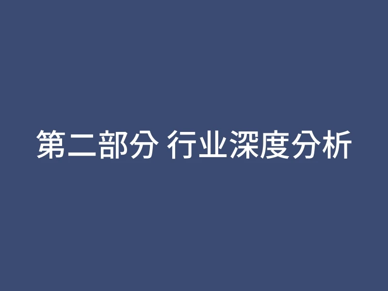 第二部分 行业深度分析