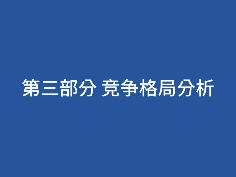 第三部分 竞争格局分析
